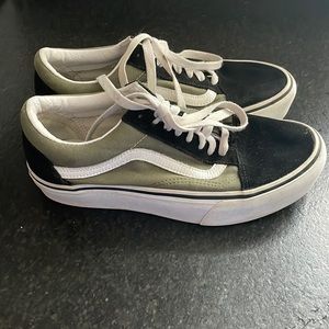 Olive & black platform van sneakers
